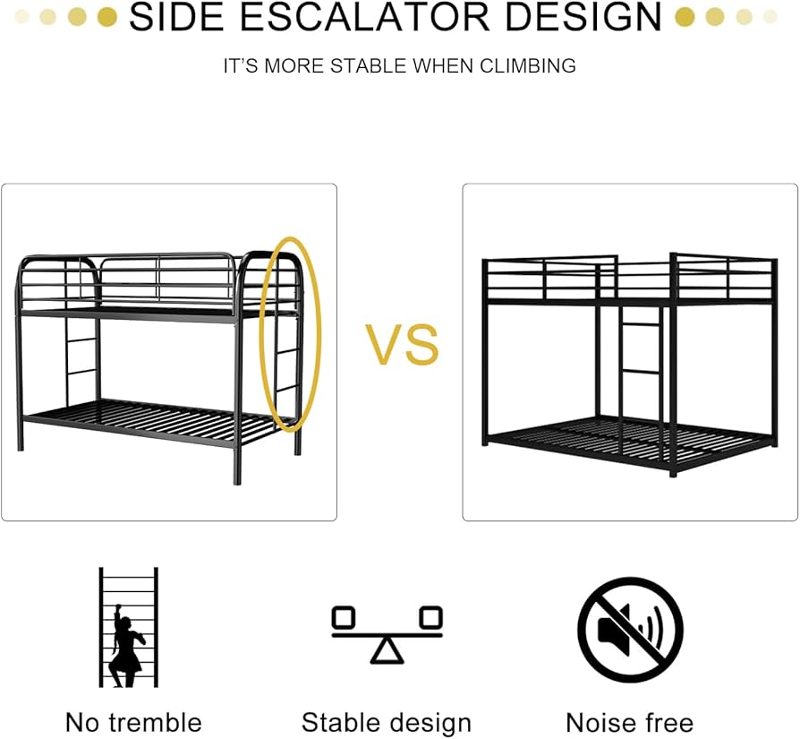 Twin over twin metal bunk bed