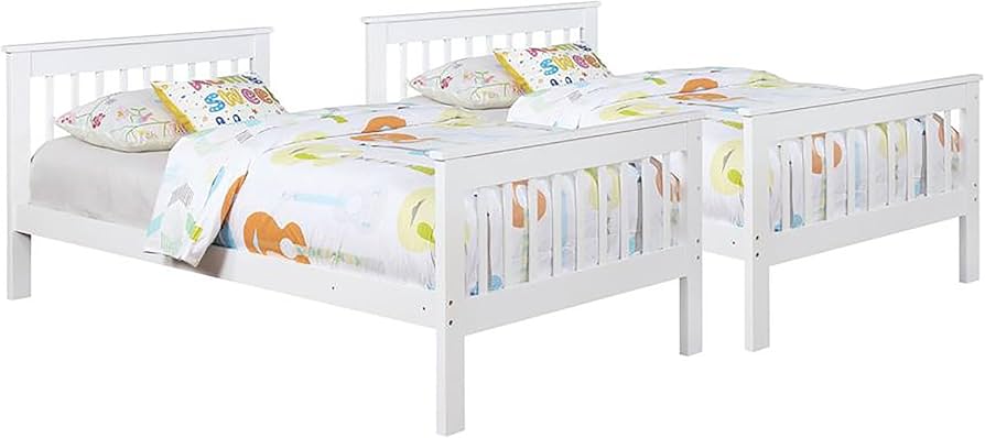 Twin over twin wooden bunk bed