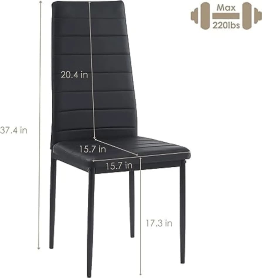 7 pcs glass dining table with leather chairs