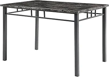 5 pcs marble dining table with leather chairs