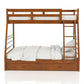 Twin over double wooden bunk bed with storage