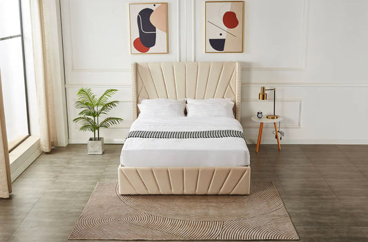 Velvet Upholstered Full Storage Bed Frame