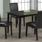 5 pcs wooden dining table with leather chairs