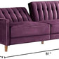 VELVET UPHOLESTERED TUFTED CONVERTIBLE SLEEPER SOFA