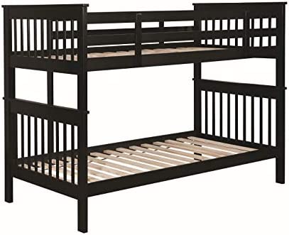 Twin over twin wooden bunk bed