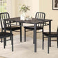 5 pcs marble dining table with metal chairs