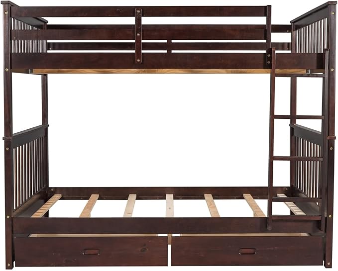 Single over Single Bunk Bed with storage