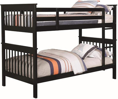 Twin over twin wooden bunk bed