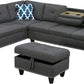 L shape sectional couch with storage ottoman