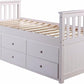 Twin over twin wooden captain bed