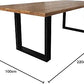 5 pcs wooden dining table with leather chairs