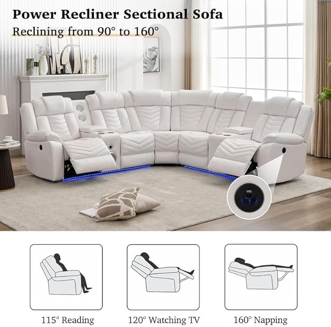 ELECTRIC RECLINER 6 SEATER SOFA SET