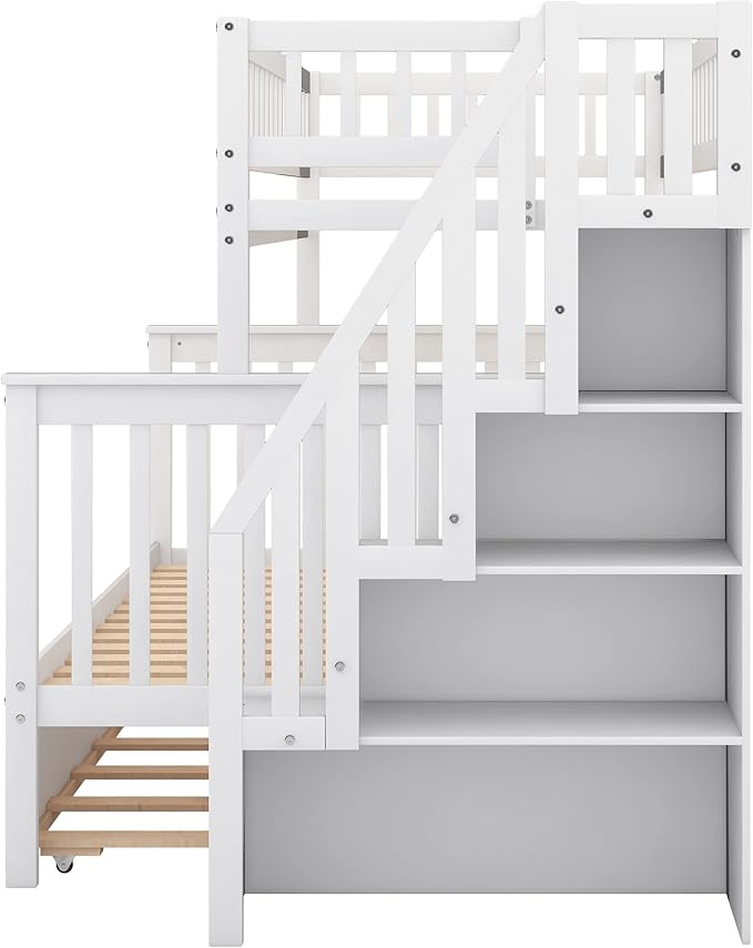 Ttwin over double trundle bunk bed