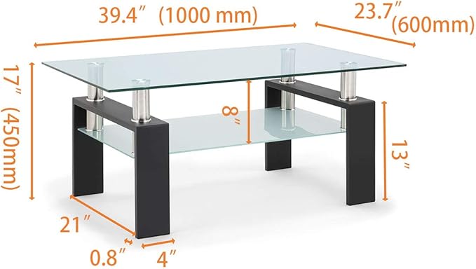 3 pcs Glass coffee table set