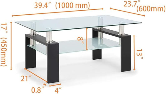 3 pcs Glass coffee table set