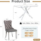 7 pcs glass dining table with Velvet chairs