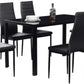 7  pcs glass dining table with leather chairs