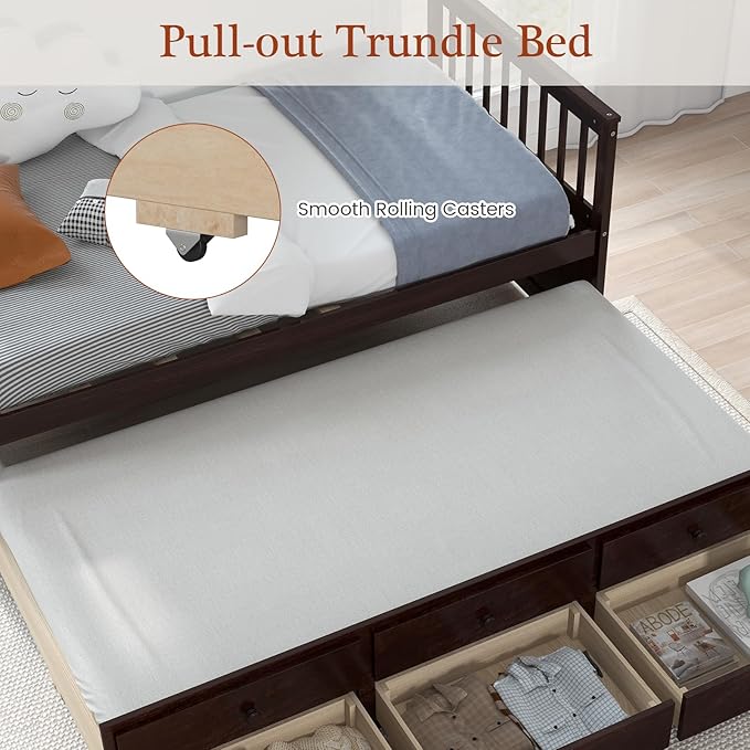 Twin over twin wooden captain bed