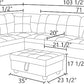 L shape sectional couch with storage ottoman
