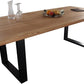 7 pcs wooden dining table with leather chairs