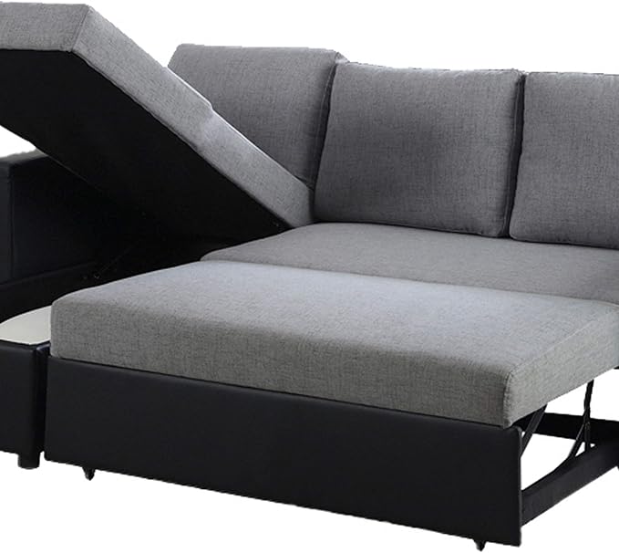 L shape sectional sofa bed with storage chaise