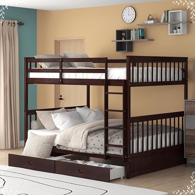 Single over Single Bunk Bed with storage