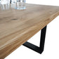 7 pcs wooden dining table with leather chairs