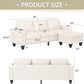 Reversible sectional couch with cupholders and USB port