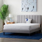 Velvet adjustable headboard and bed