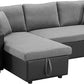 L shape sectional sofa bed with storage chaise