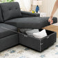 L shape sectional sofa bed with storage chaise