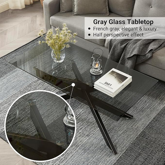 3  pcs glass coffee table set