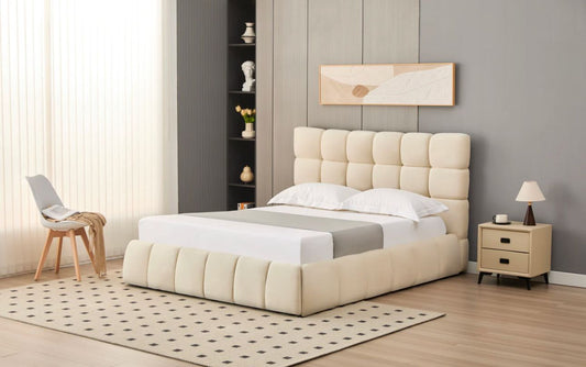 Velvet Upholstered Full Storage Bed Frame