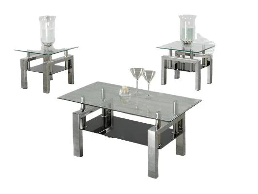 3  pcs glass coffee table