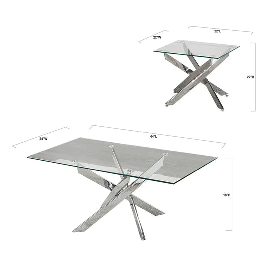 3 pcs Glass coffee table set