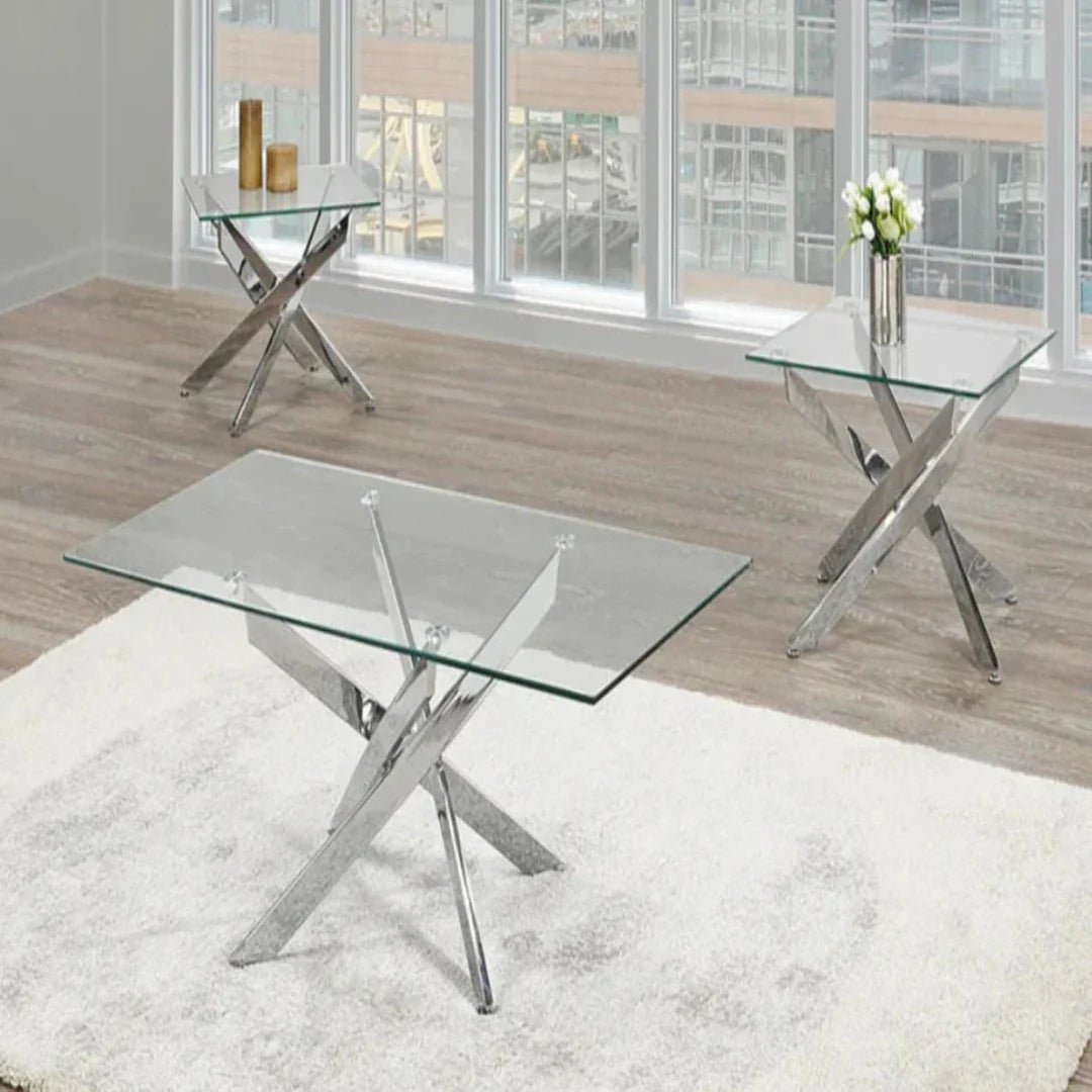 3 pcs Glass coffee table set