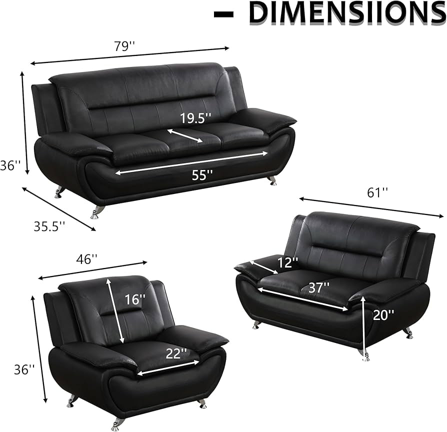 Leather couch set