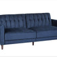 VELVET UPHOLESTERED TUFTED CONVERTIBLE SLEEPER SOFA