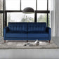 VELVET UPHOLESTERED TUFTED CONVERTIBLE SLEEPER SOFA