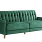 VELVET UPHOLESTERED TUFTED CONVERTIBLE SLEEPER SOFA