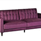 VELVET UPHOLESTERED TUFTED CONVERTIBLE SLEEPER SOFA