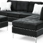 L shape sectional reversible couch with ottoman