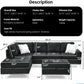 L shape sectional reversible couch with ottoman