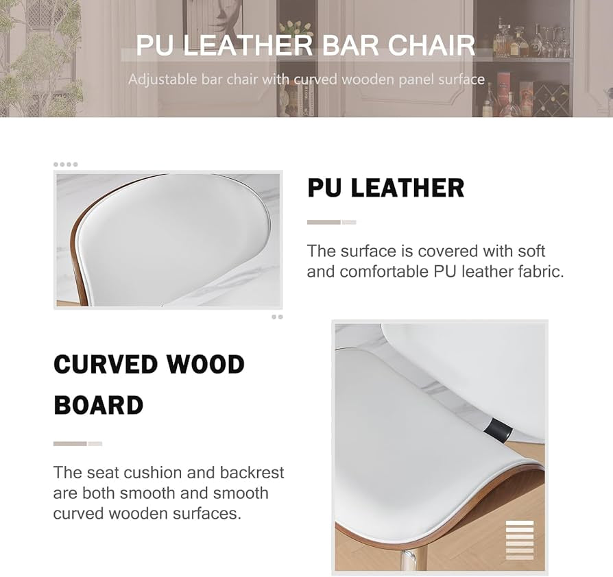 Back pu wood bar stools Wt 7510