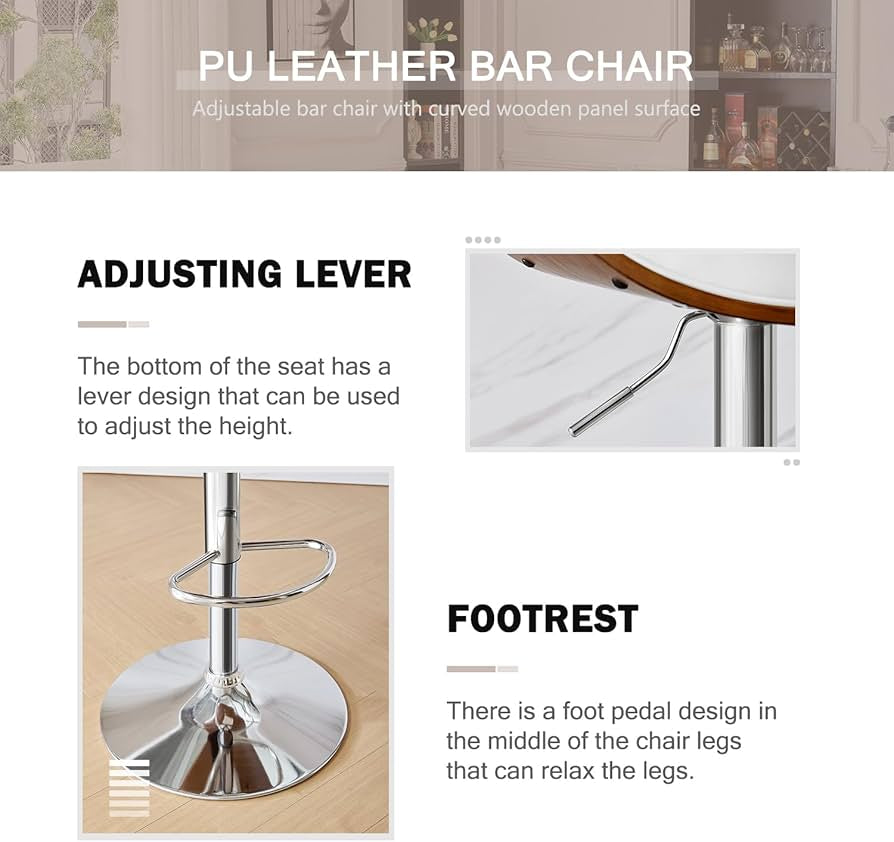 Back pu wood bar stools Wt 7510