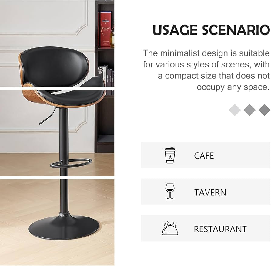 Back pu wood bar stools Wt 7510