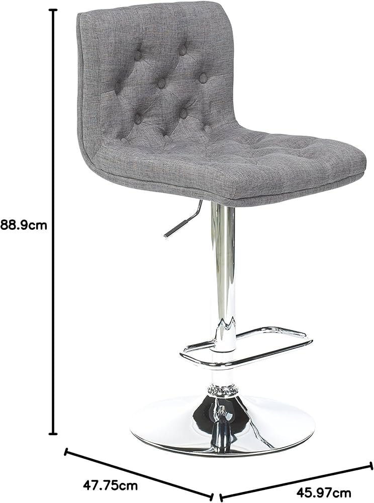 Armless Grey fabric bar stool (1 pcs)