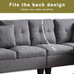 L Shaped Sectional Couch with Storage Ottoman and Cup Holders
