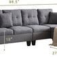 L Shaped Sectional Couch with Storage Ottoman and Cup Holders