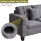 L Shaped Sectional Couch with Storage Ottoman and Cup Holders